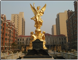 山東萊陽(yáng)市山水華庭貼金女神銅像